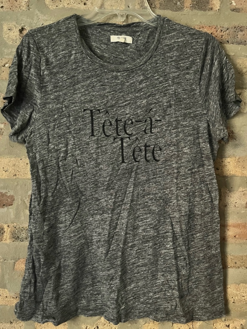 Madewell Heather Gray 'Tête-à-Tête' 100% Linen Short Sleeve Tee